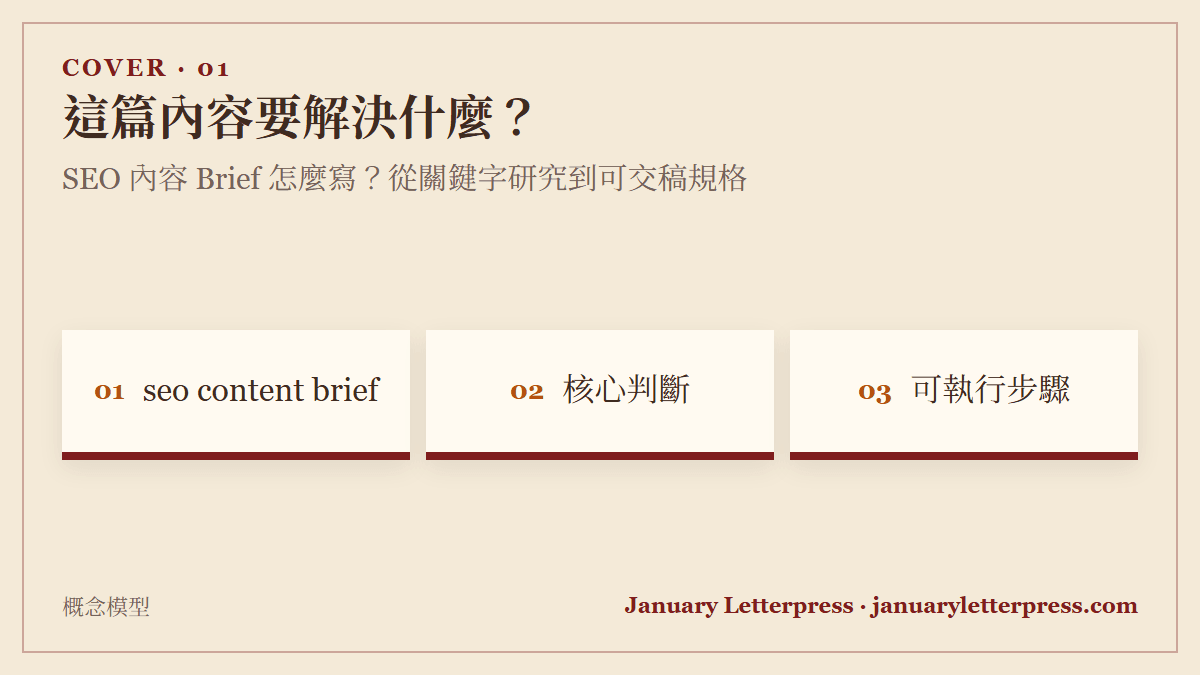 SEO 內容 Brief 怎麼寫？從關鍵字研究到可交稿規格