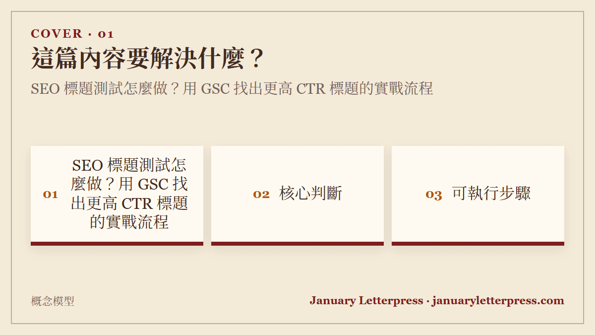SEO 標題測試怎麼做？用 GSC 找出更高 CTR 標題的實戰流程