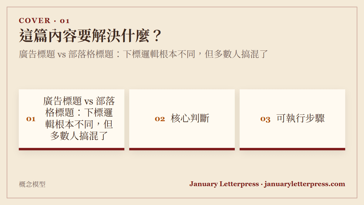 廣告標題 vs 部落格標題：下標邏輯根本不同，但多數人搞混了