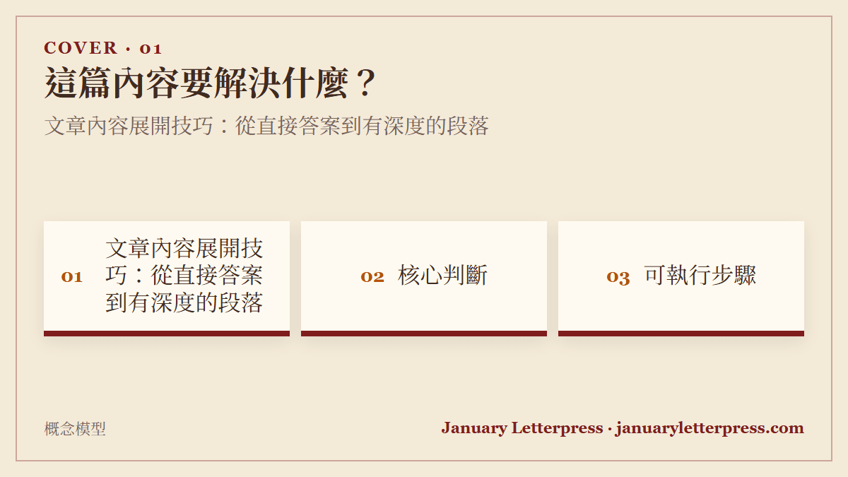 文章內容展開技巧：從直接答案到有深度的段落